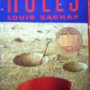 HOLES  LOUIS SACHAR
Stanley Yelnats is under a curse.  A curse that began with his no-good-dirty-rotten-pig-stealing great-great-grandfather and has since followed generations of Yelnats.  Now Stanley has been unjustly sent to a boys’ detention center, Camp Green Lake.